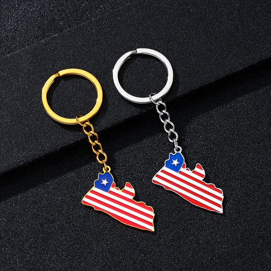Vintage Enamel Titanium Steel Keychain Pendant for Men and Women with Ethnic Design