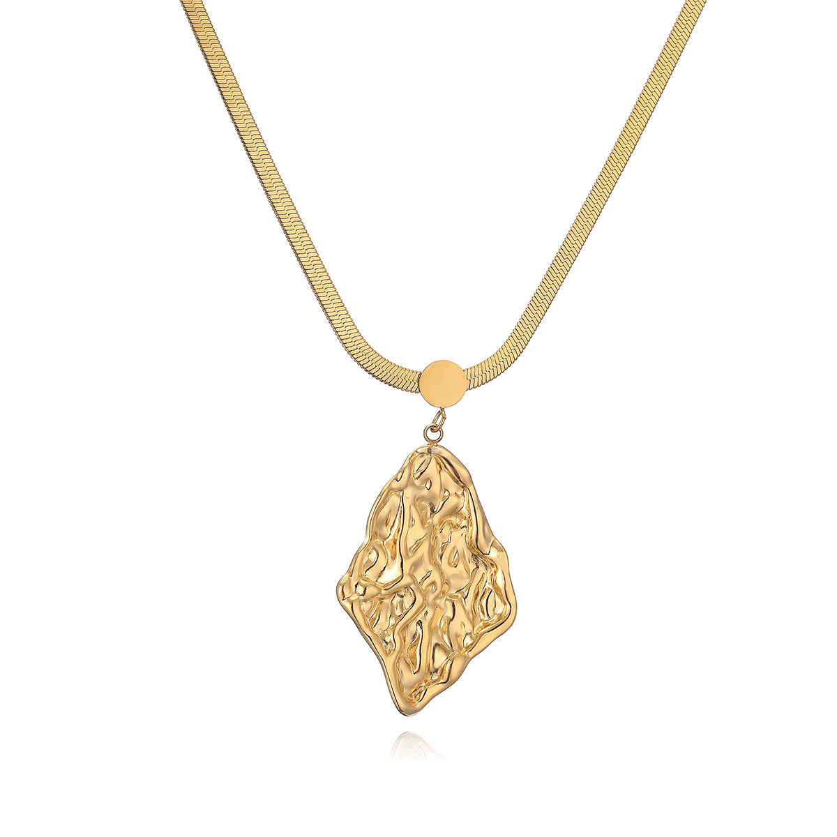 Fashionable Geometric Pendant Necklace for Women in Titanium Steel with Irregular Shape and Vintage-Inspired Design