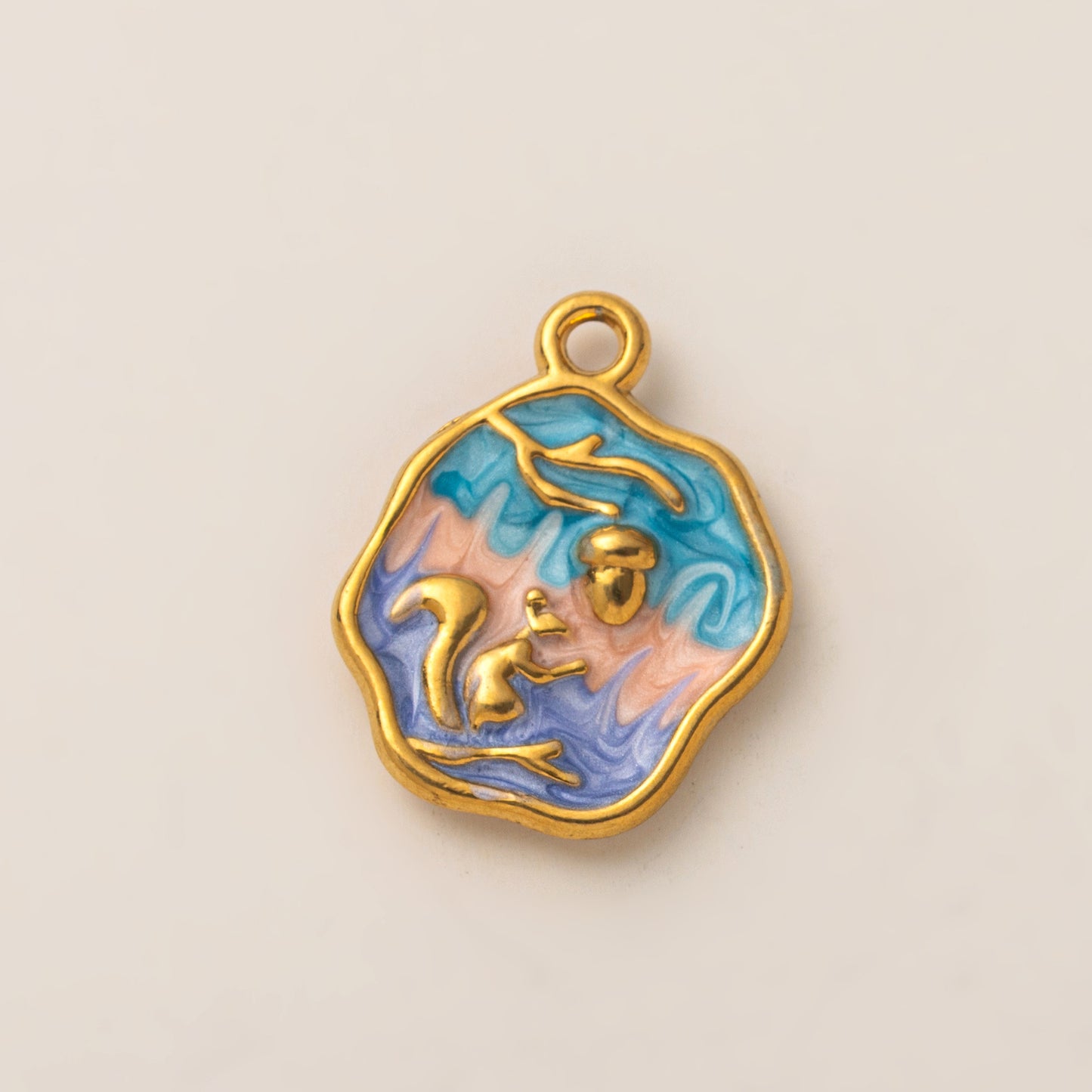 Vintage PVD 18K Gold Plated Stainless Steel Butterfly Geometric Charm Bar