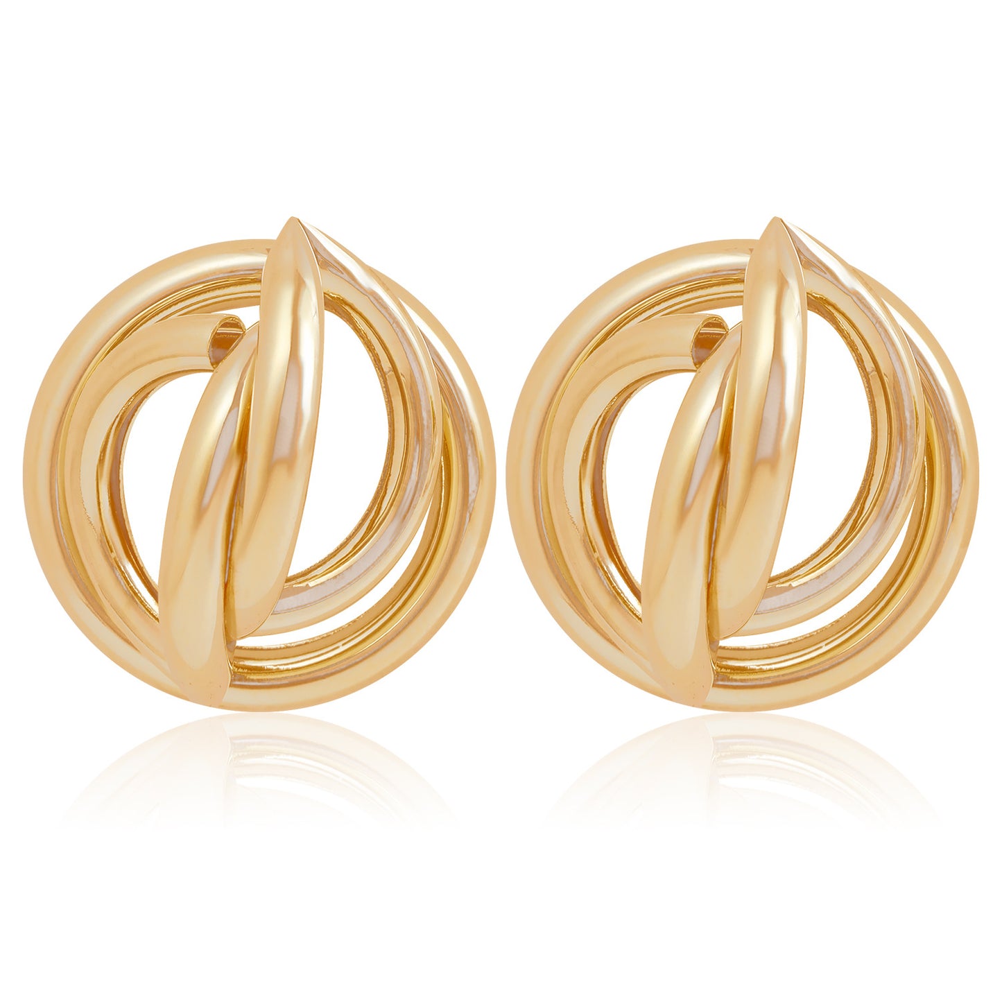 Geometric Metal Tube Earrings for Women with Electroplated Finish and Irregular 3D Design