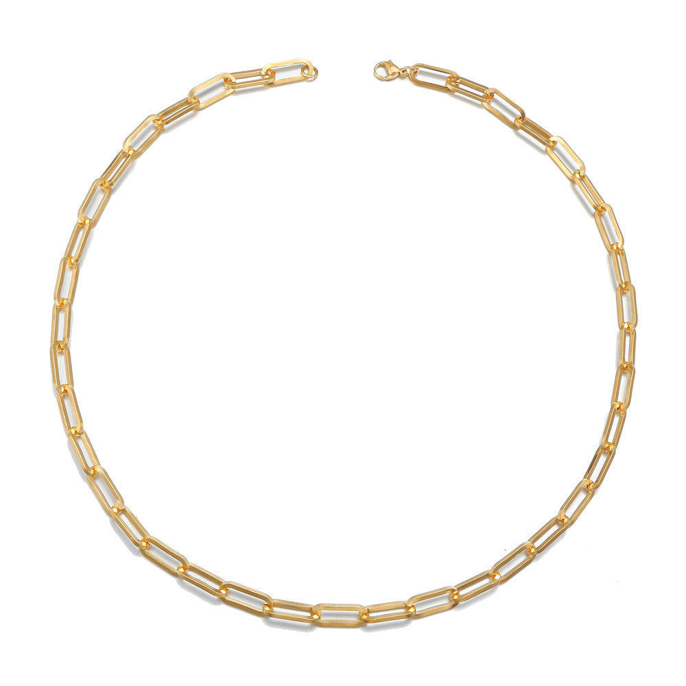 Hip-hop Minimalist Geometric Titanium Steel Curb Chain Necklace Unisex