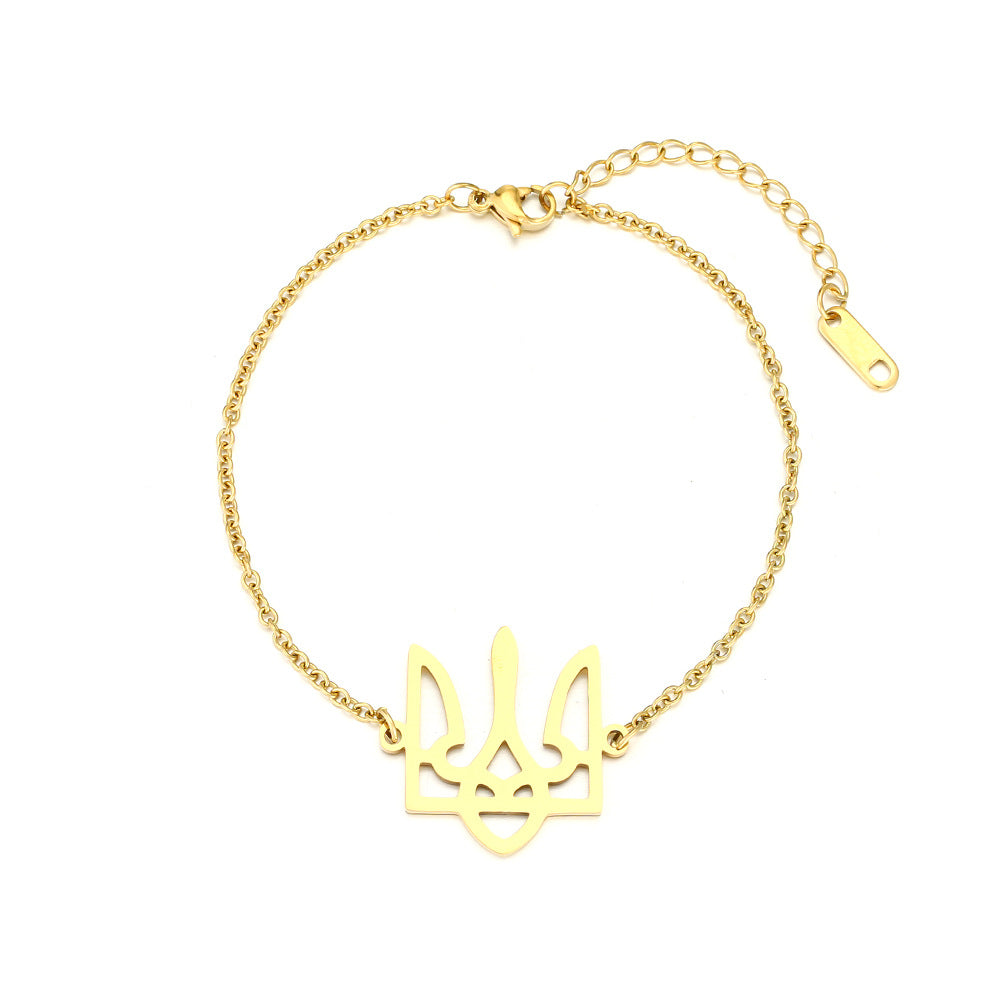 Bracciale placcato in acciaio inossidabile da donna con motivo geometrico etnico vintage