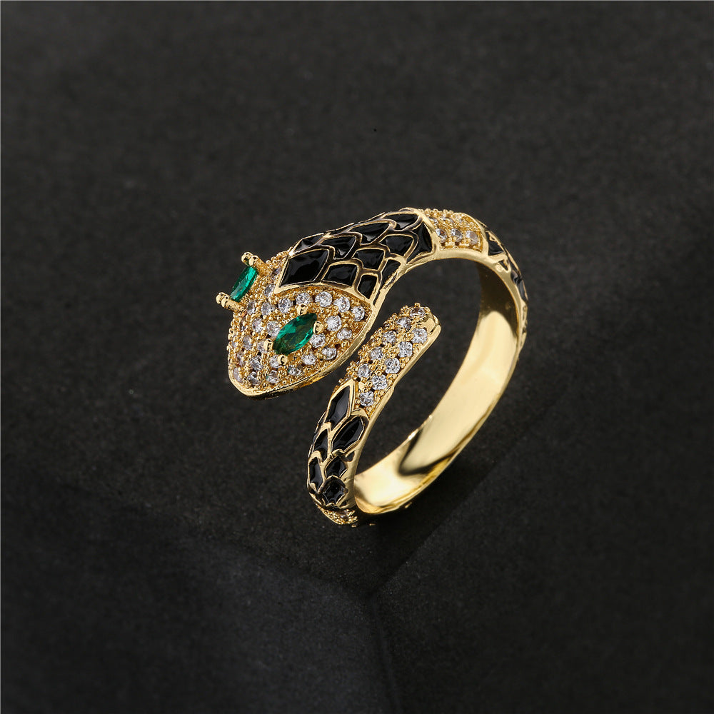Anello Minimalista Geometrico in Rame con Zirconi Micro-Pavé per Donna