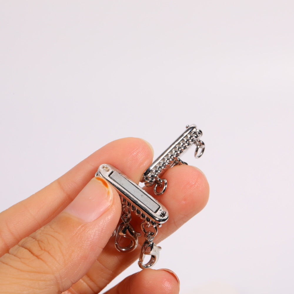 Plated Brass Magnetic Clasp Necklace Connector Charm Bar