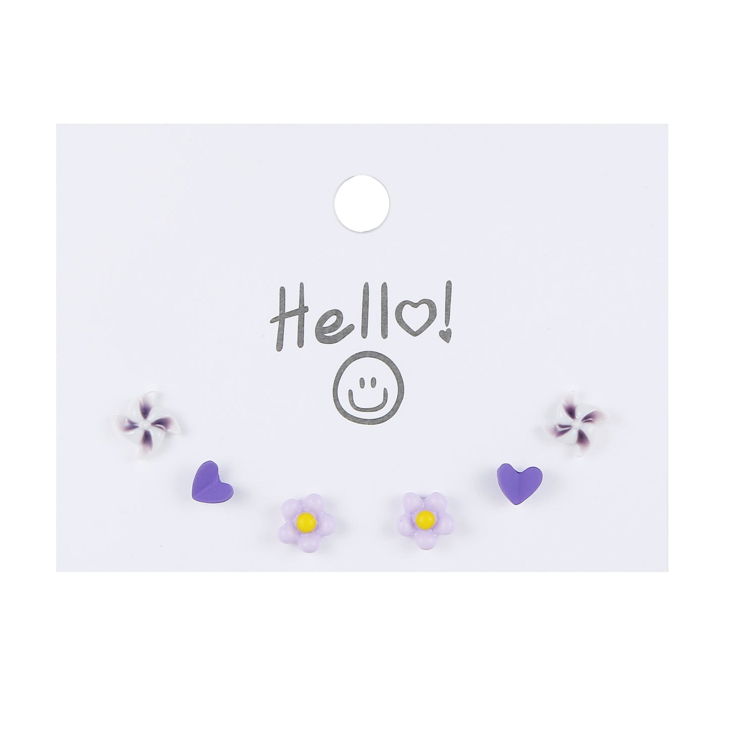 Minimalist Sweet Cartoon Heart 925 Sterling Silver Ceramic Plated Earrings