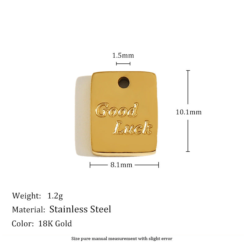 18K Gold Plated Drip Oil Heart Teardrop Floral Stainless Steel Charm Bar