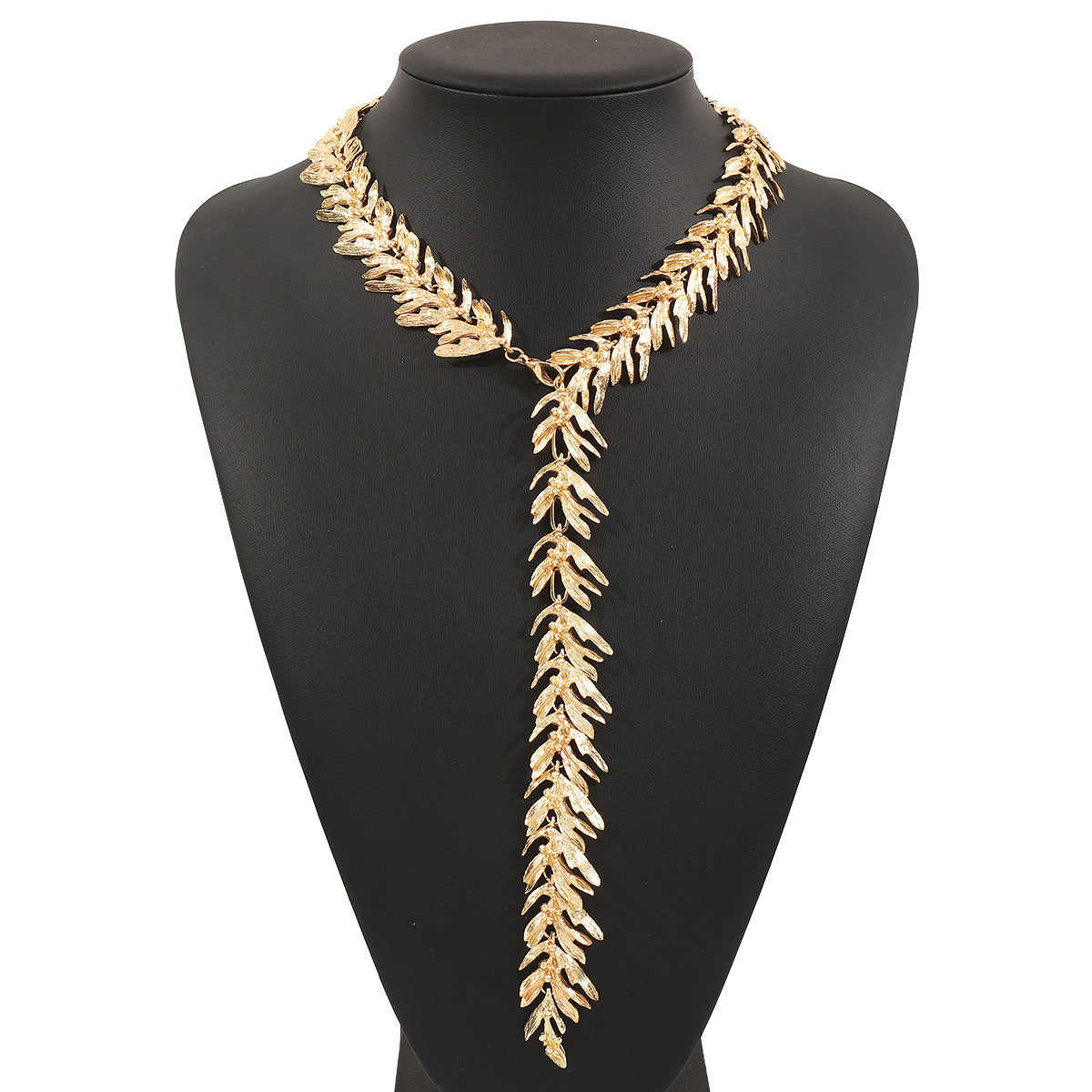 Collana Minimalista a Foglia in Lega con Finitura Galvanizzata da Donna
