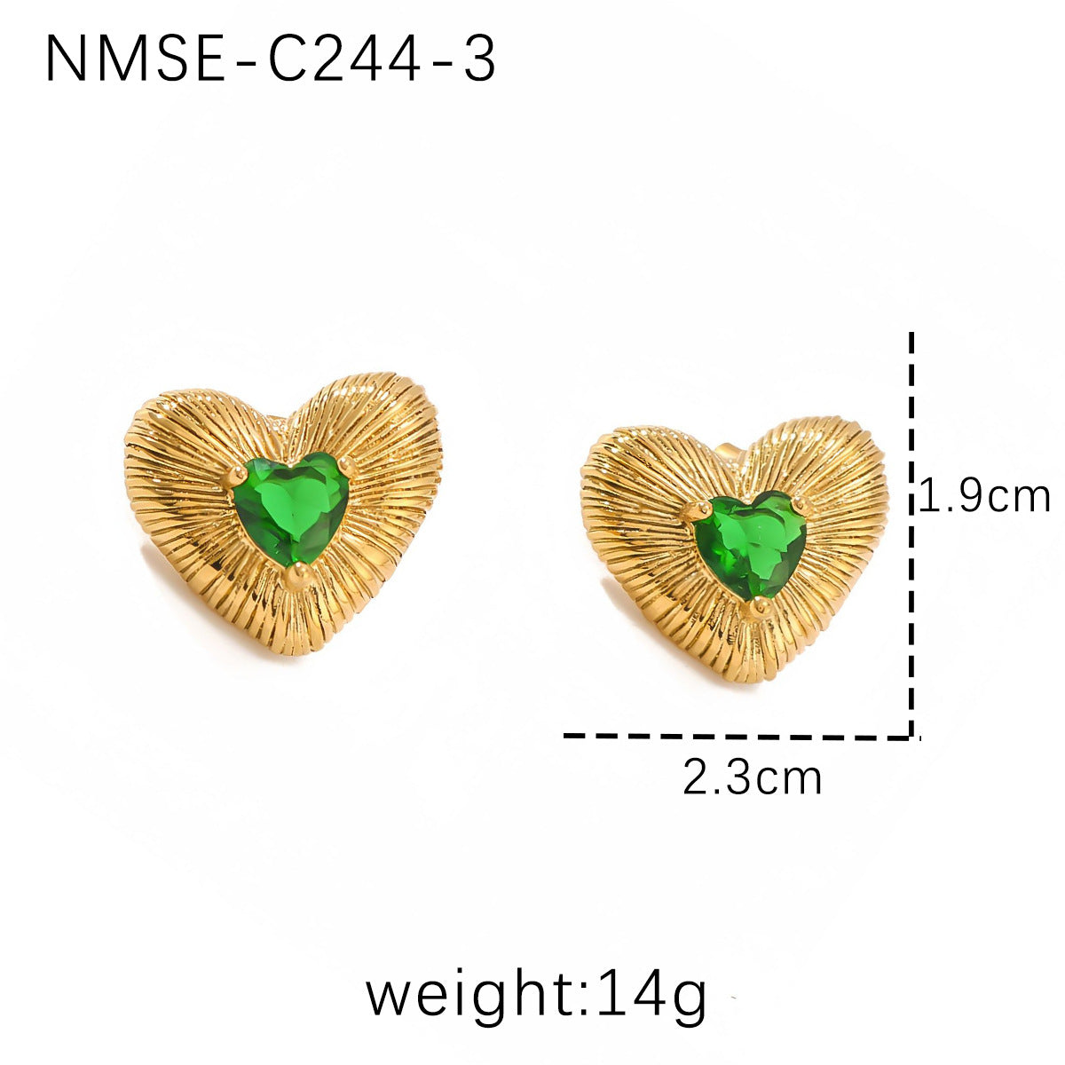 Pendientes de Acero de Titanio con Forma de Corazón Estilo Corte Francés Elegante con Incrustaciones de Zirconia Chapados para Mujer