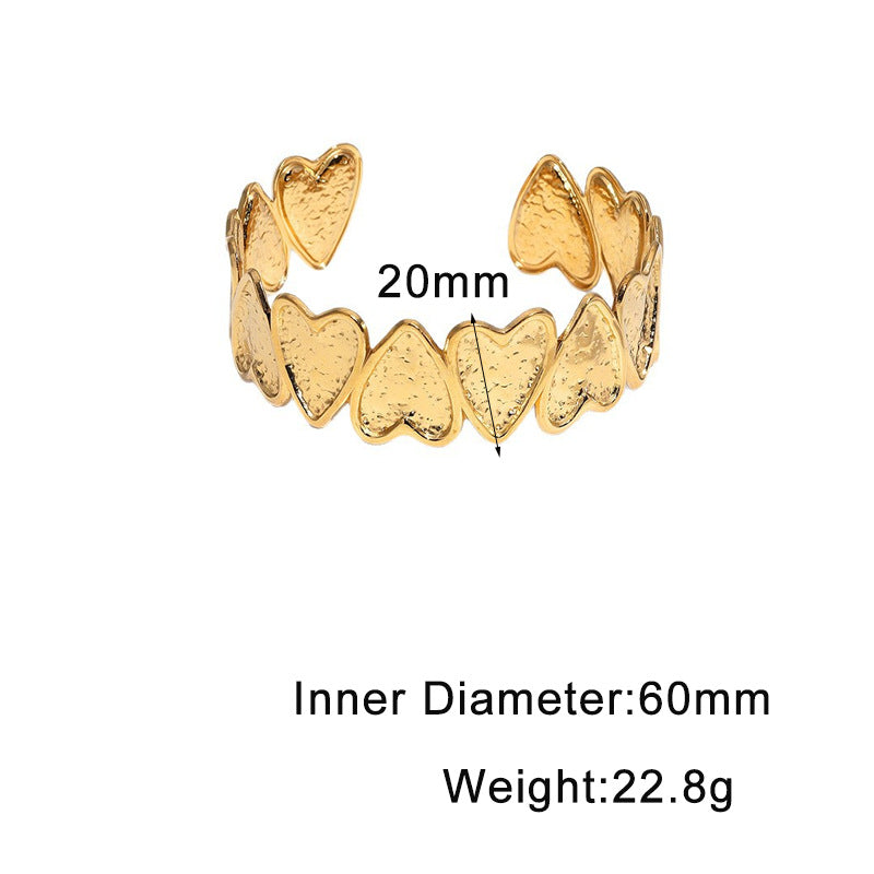 Minimalist Sweet Heart Shaped Gold Plated Stainless Steel Bracelet