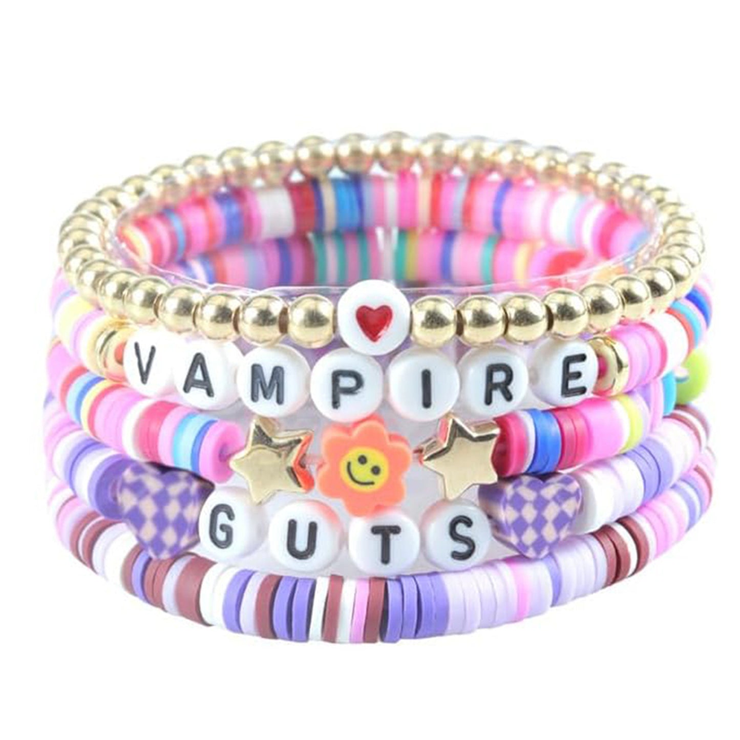 Minimalist Purple Resin Heart Geometric Handmade Bracelet for Women