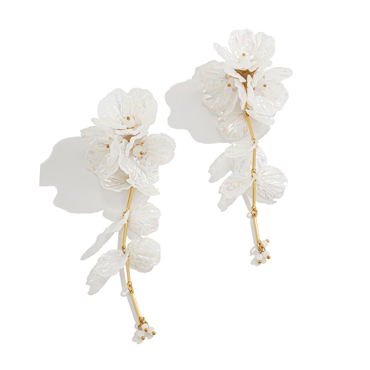Sweet Minimalist Plated Resin Floral Pendant Necklace for Women
