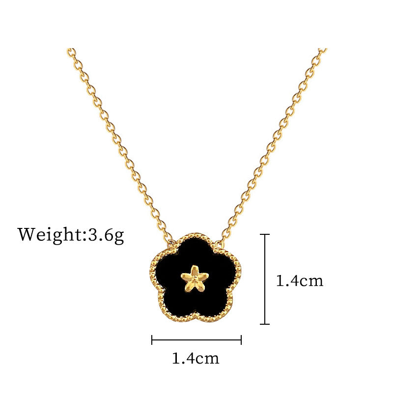 Minimalist Titanium Steel Geometric Floral Collar Necklace for Unisex