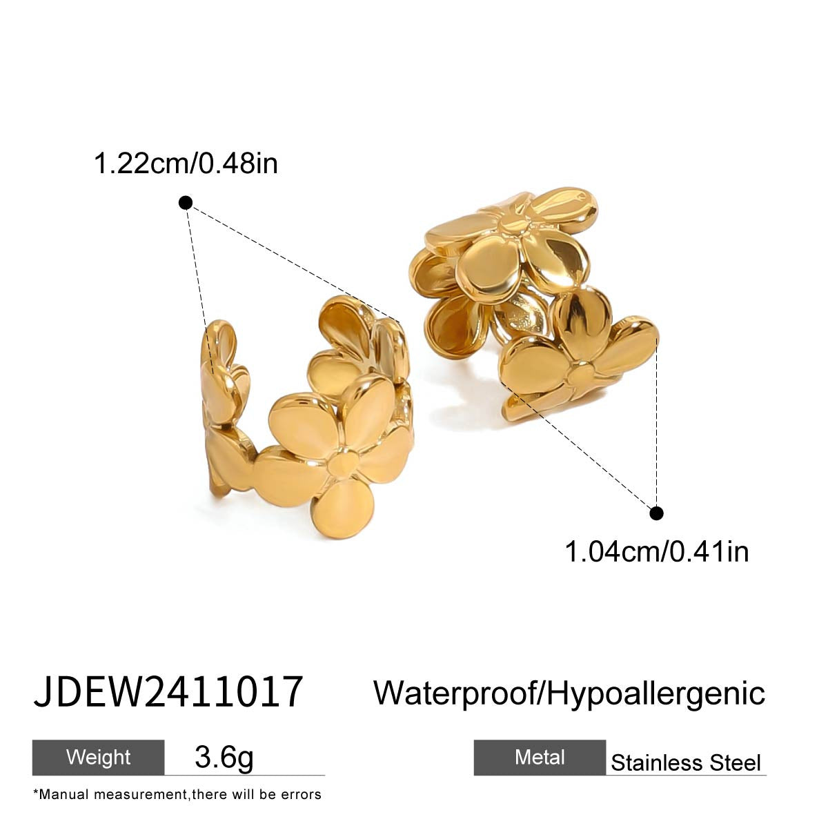 Sweet Stainless Steel Plated Animal Ladybug Stud Earrings for Women