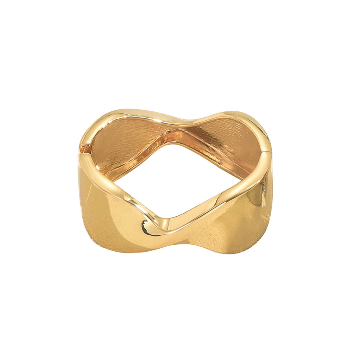 Pulsera geométrica minimalista para mujer de aleación de zinc con acabado pulido y superficie electrochapada