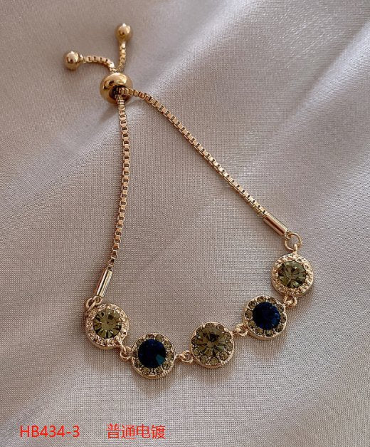 Luxury Elegant Geometric Alloy Plated Bracelet with Cubic Zirconia for Women