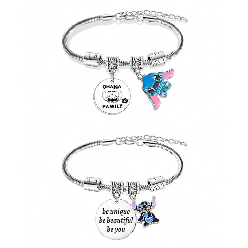 Braccialetto in resina plastica a forma di stella con personaggio dei cartoni animati per ragazze ispirato al regalo di compleanno della Principessa Anna