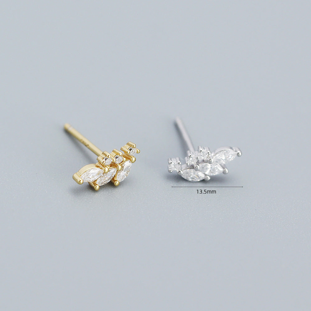 925 Sterling Silver Floral Geometric Earrings