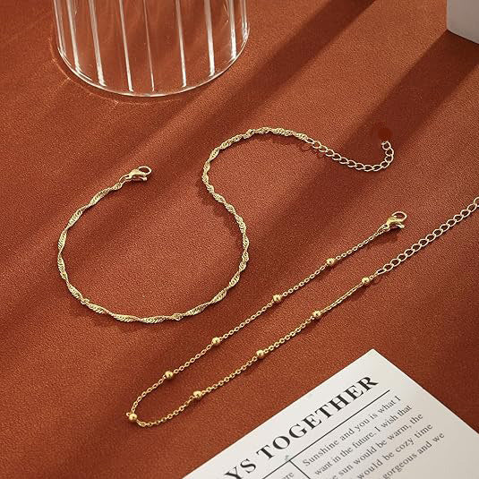 Bohemian Geometric Alloy Anklet for Women
