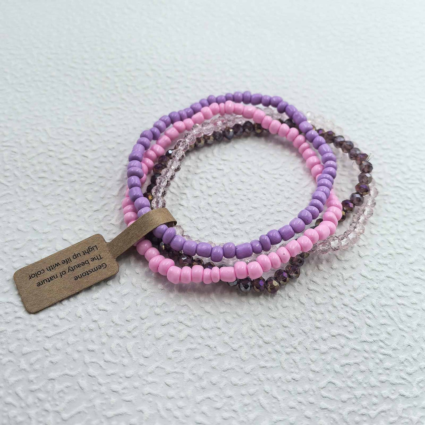 Casual Geometric Faceted Crystal Beaded Stretch Bracelet Set for Unisex