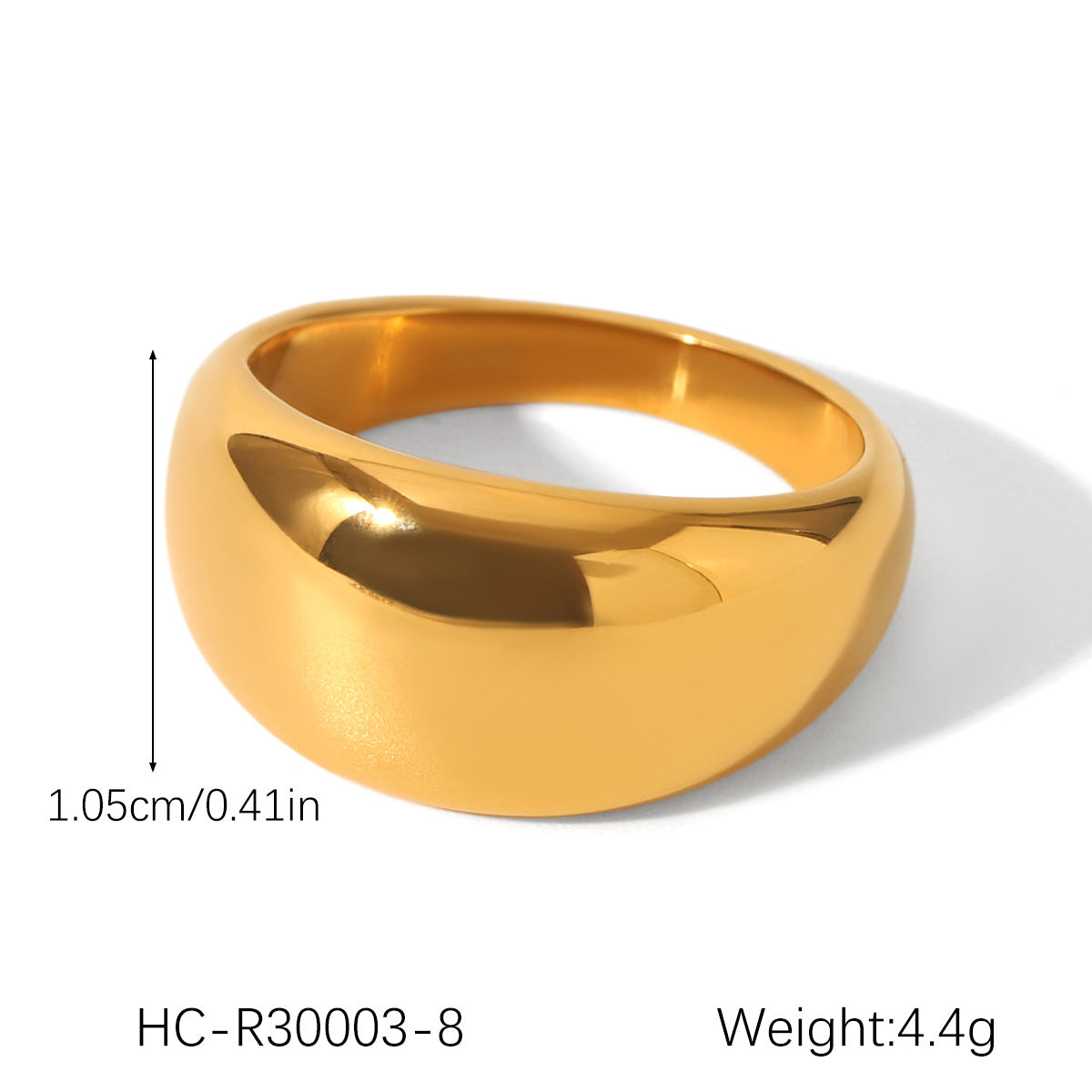 Minimalist Geometric Stainless Steel Ring for Women with 18K Gold Plating Titanium Steel Finish