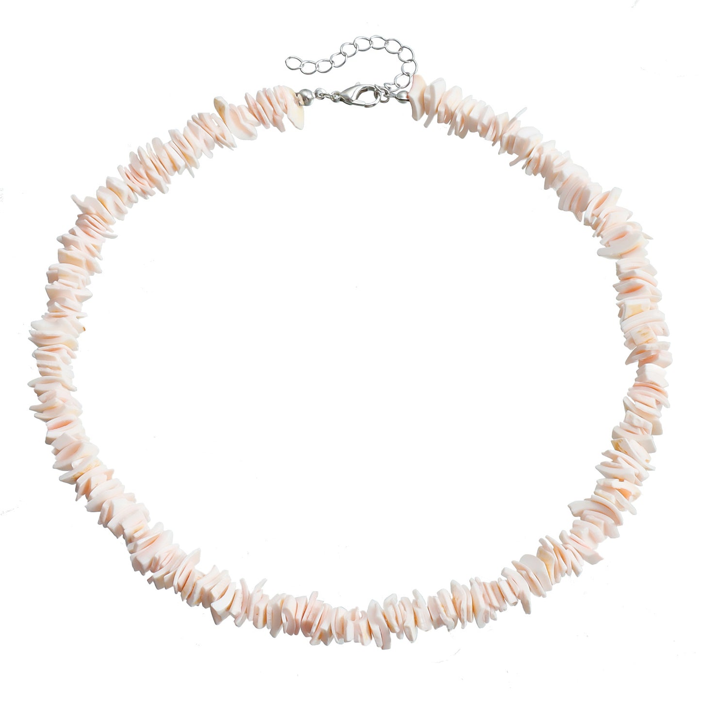 Collar de moda con colgante de concha irregular geométrica para mujer con acabado galvanizado