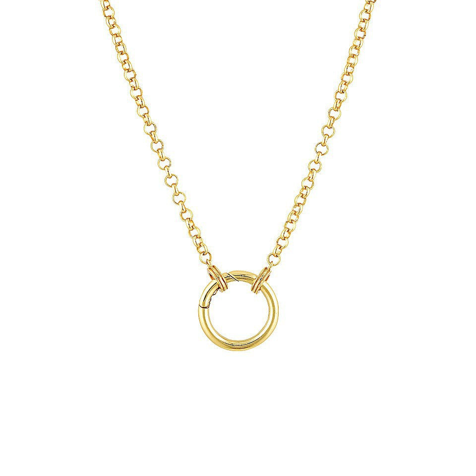 Geometric Brass Plated Necklace Unisex