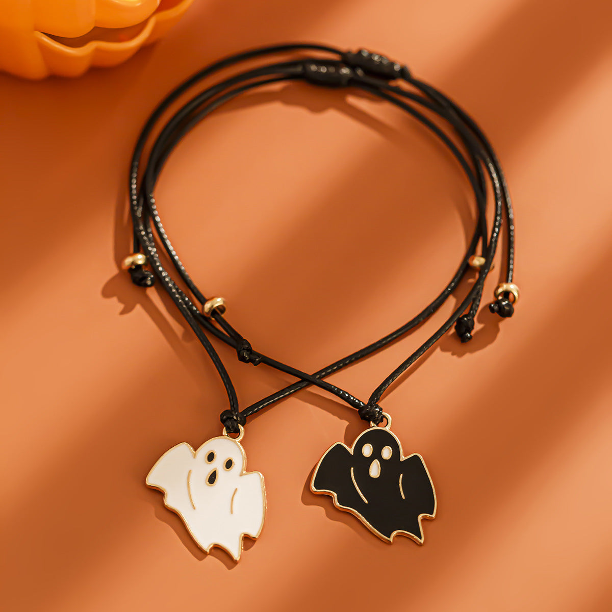 Playful Halloween Ghost and Pumpkin Charm Bracelet for Women Alloy Electroplated Cartoon Style Accessory