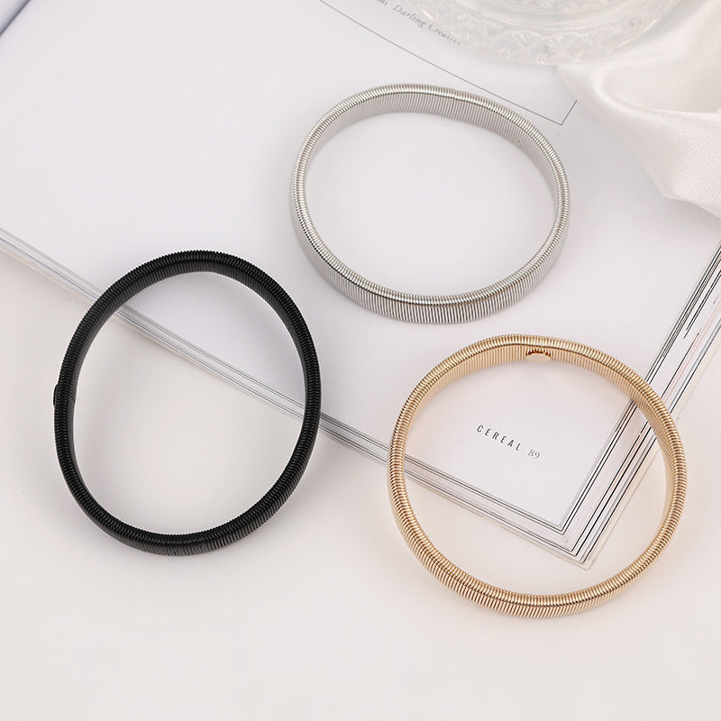 Geometric Alloy Stretchable Cuff Bracelet Unisex Arm Band