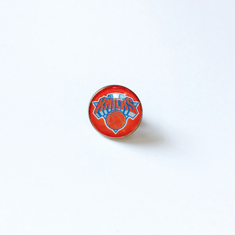 Pin de solapa metálico de equipos de baloncesto retro de la NBA - Insignia con gema vintage - Broche de Kobe Curry - Regalo para fans - Unisex