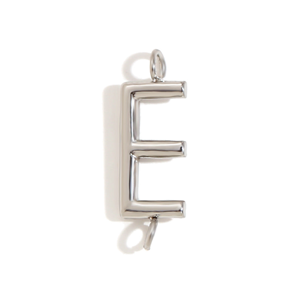 Minimalist 18K Gold Plated Stainless Steel Letter Charm Bar