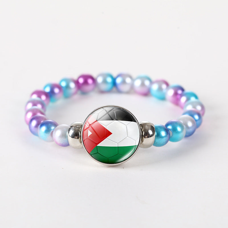 Bracciale unisex rotondo geometrico con perline di cristallo