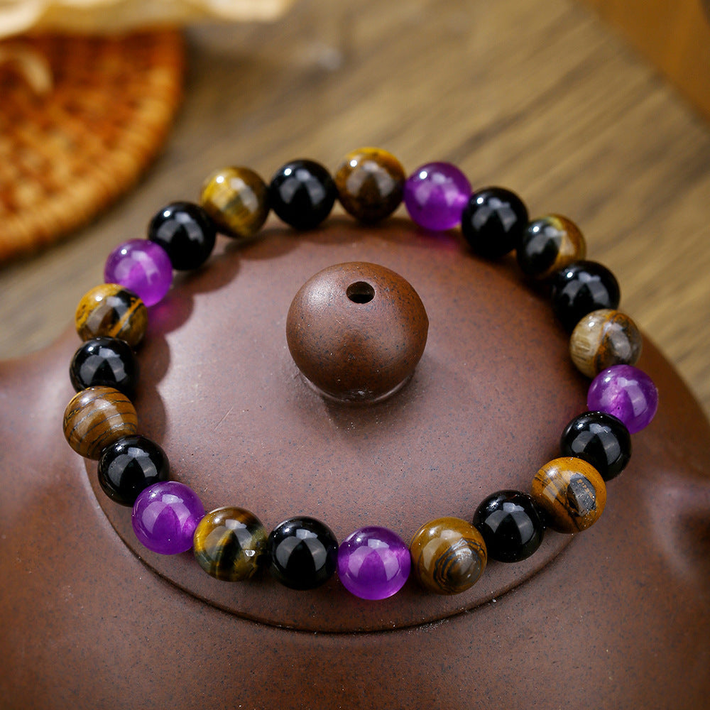 Punk Casual Round Gemstone Bracelet Unisex