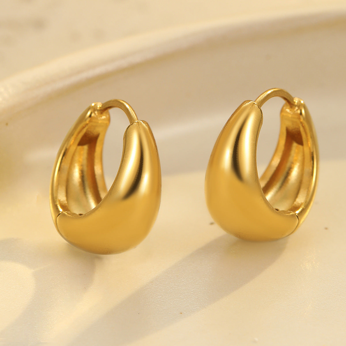 Modernos pendientes de acero inoxidable con forma de U, estilo vintage y diseño geométrico, para mujer, con acabado chapado