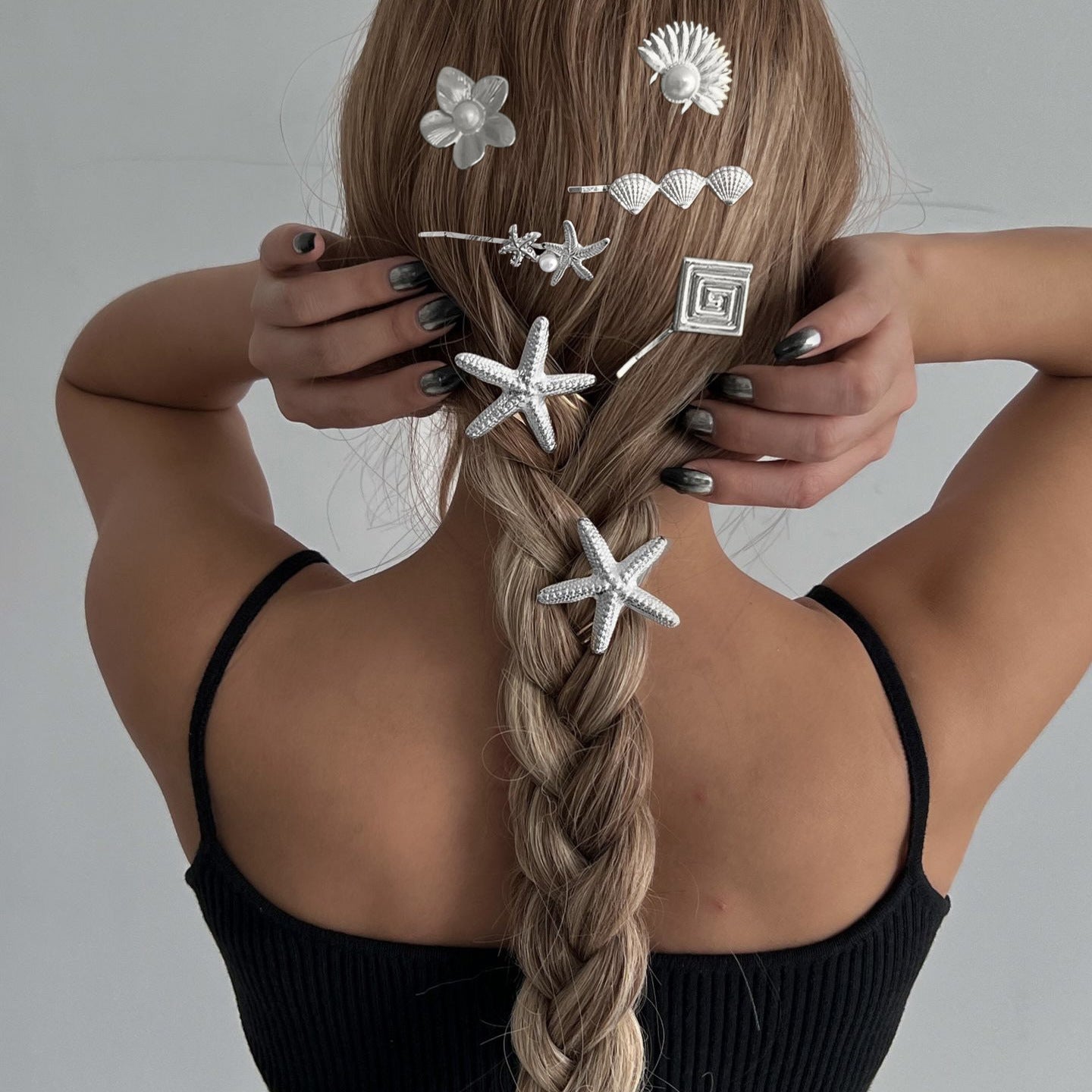 Casual Alloy Plated Starfish Hair Pin for Women