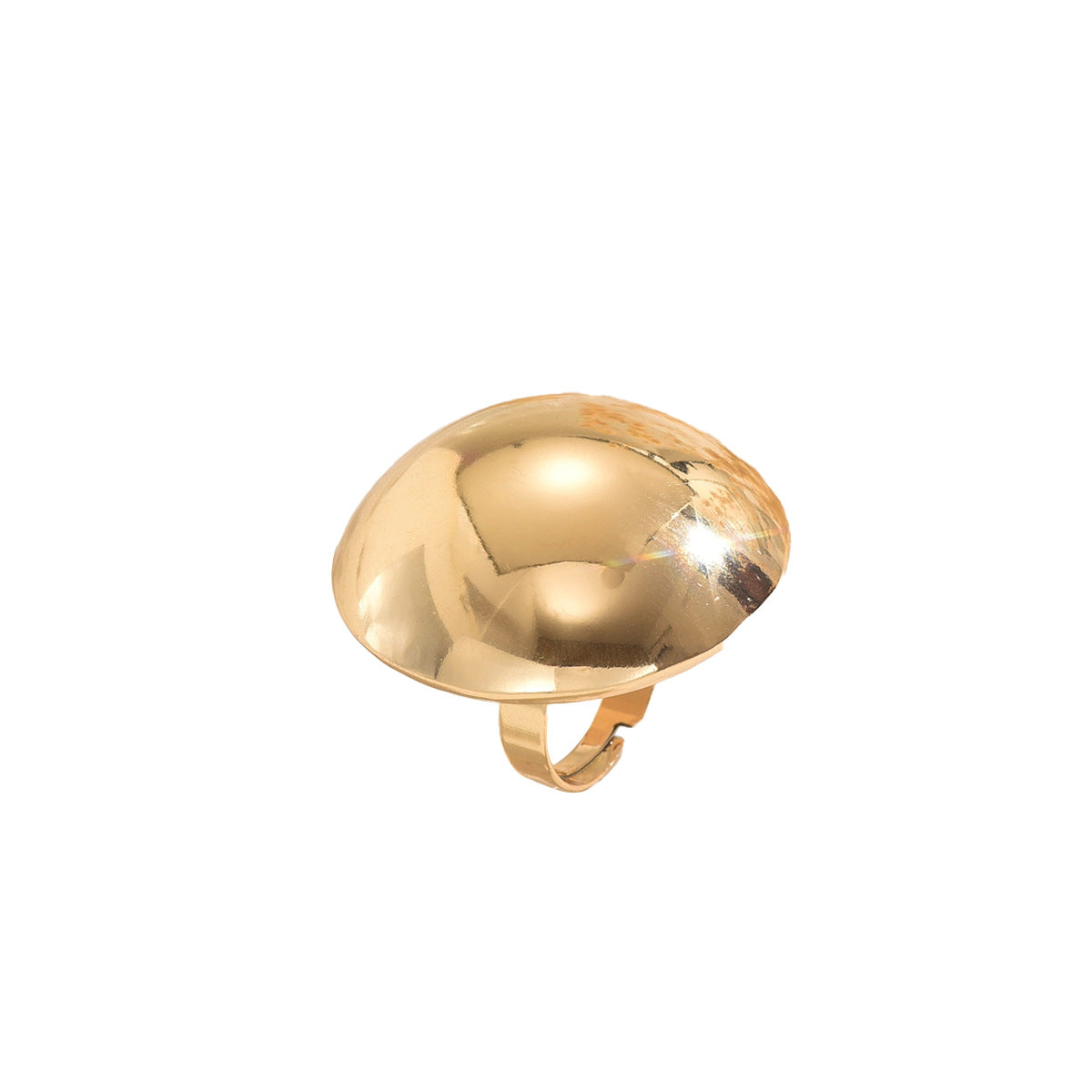 Anello Aperto Geometrico Minimalista da Donna in Lega di Zinco con Finitura Lucida e Design Circolare