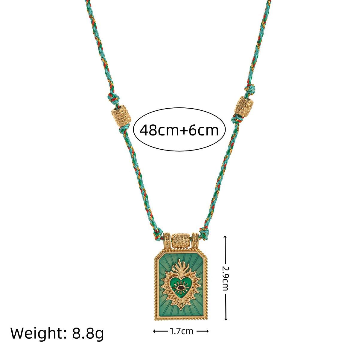 Collana pendente minimalista a forma di cuore in rame placcato oro su cordino colorato da donna