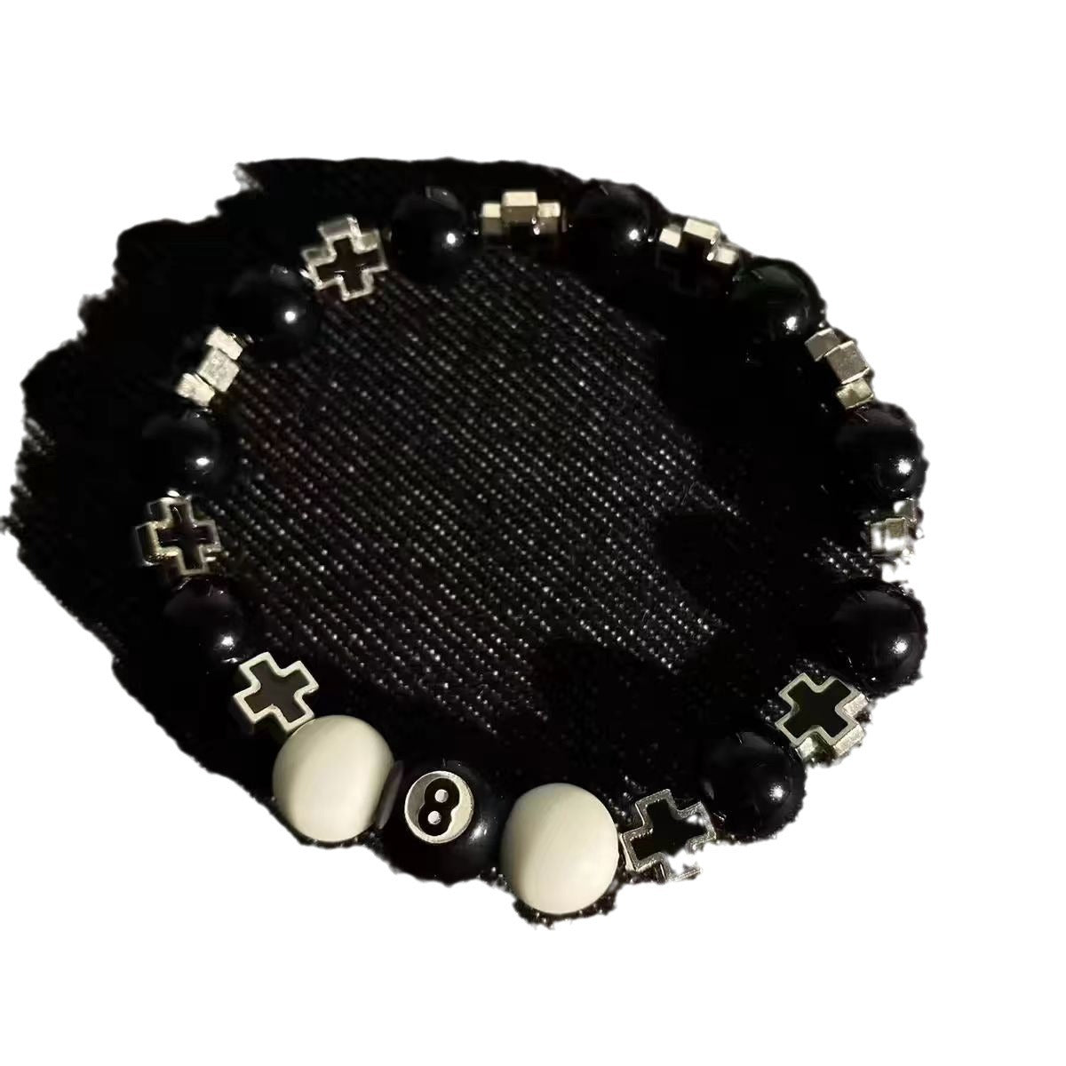 Geometric Round Cross Enamel Alloy Bracelet Unisex