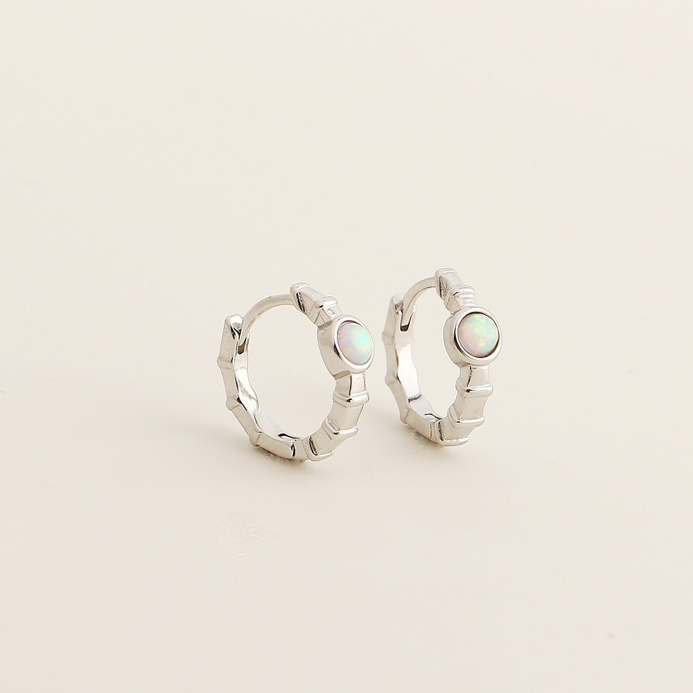 Pendientes trepadores de plata de ley 925 con forma geométrica minimalista y acabado chapado para mujer