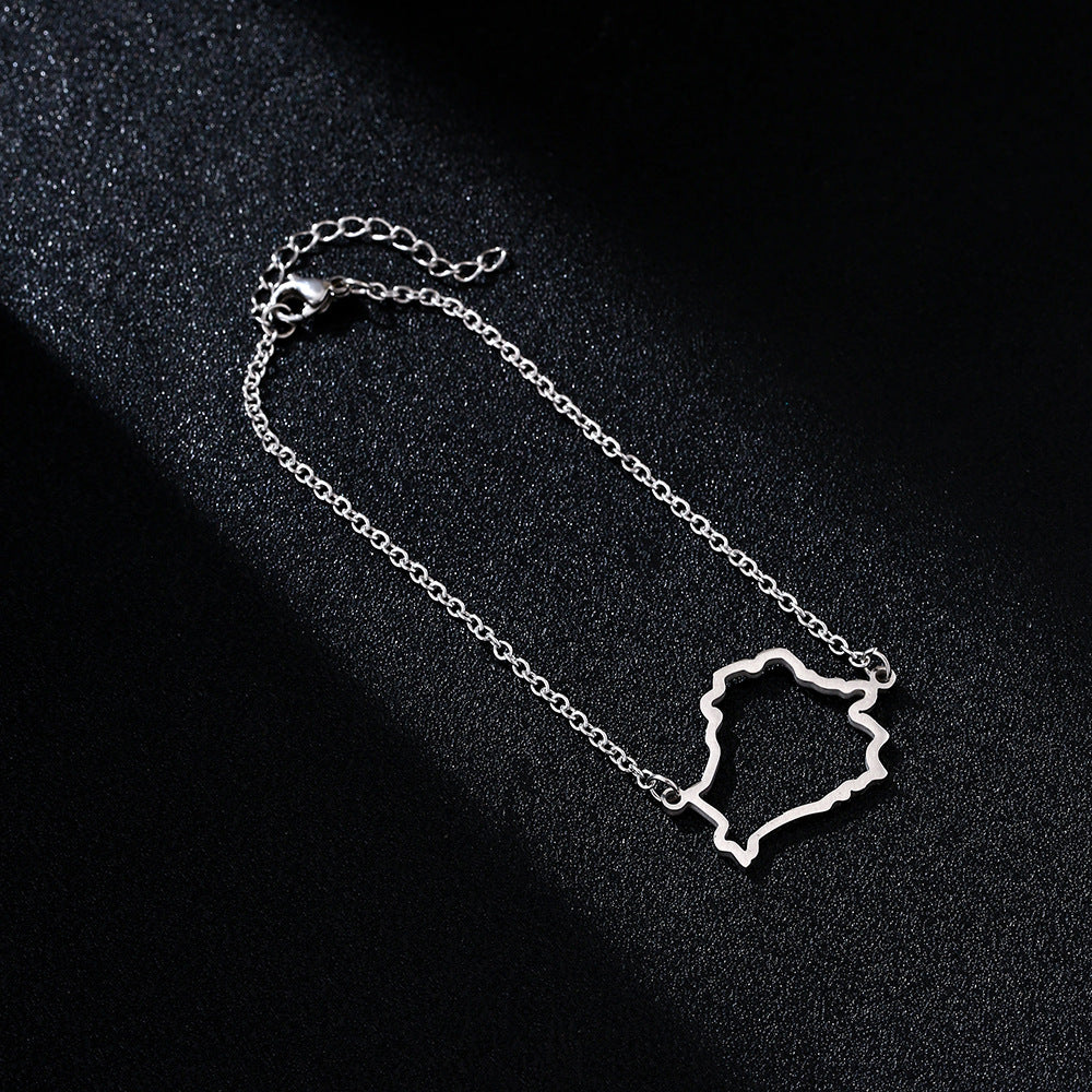 Pulsera geométrica minimalista hueca de acero de titanio para hombres y mujeres con acabado pulido