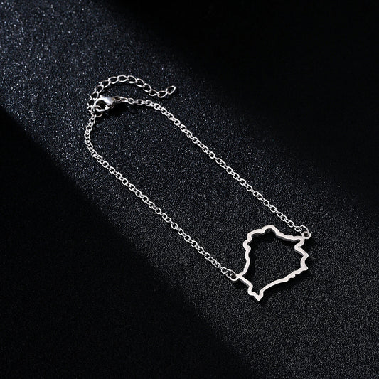 Pulsera geométrica minimalista hueca de acero de titanio para hombres y mujeres con acabado pulido