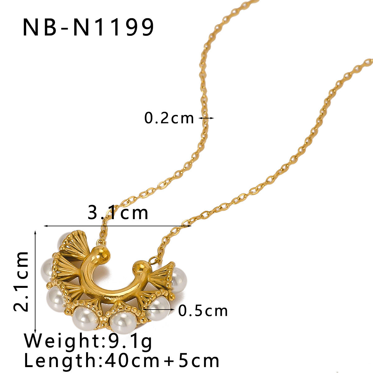 Collana con ciondolo a cuore geometrico vintage in acciaio inossidabile con intarsio di zirconi e madreperla bianca naturale, finitura placcata oro 18 carati