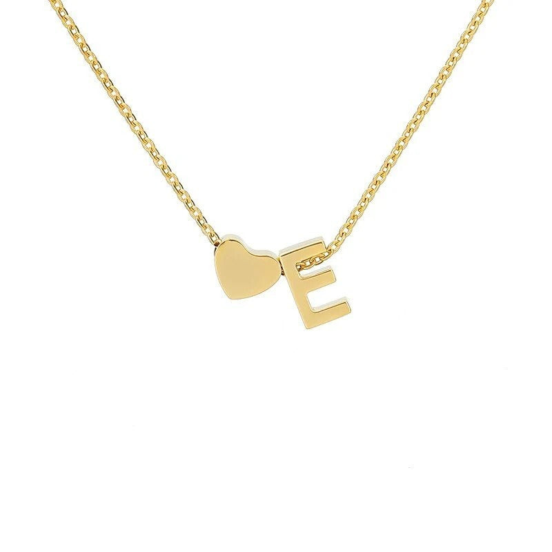 Collana Minimalista con Ciondolo a Cuore in Acciaio Inossidabile, Charms in Acciaio al Titanio e Finitura Placcata per Uomo e Donna