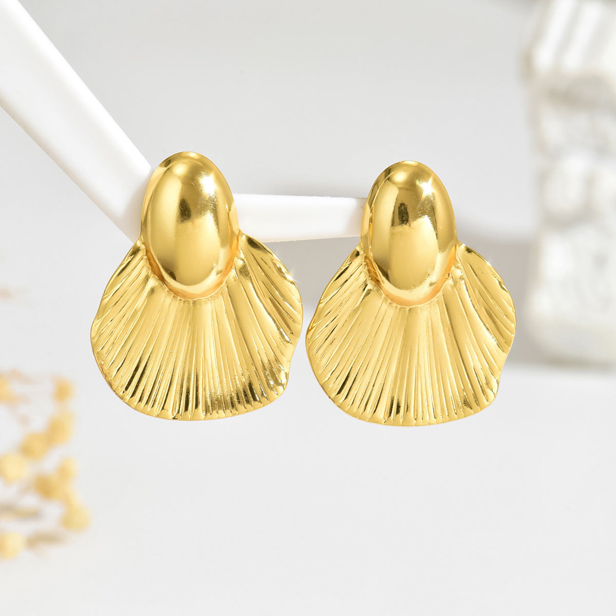 Minimalist Elegant Geometric Fish Tail Stainless Steel Earrings for Women