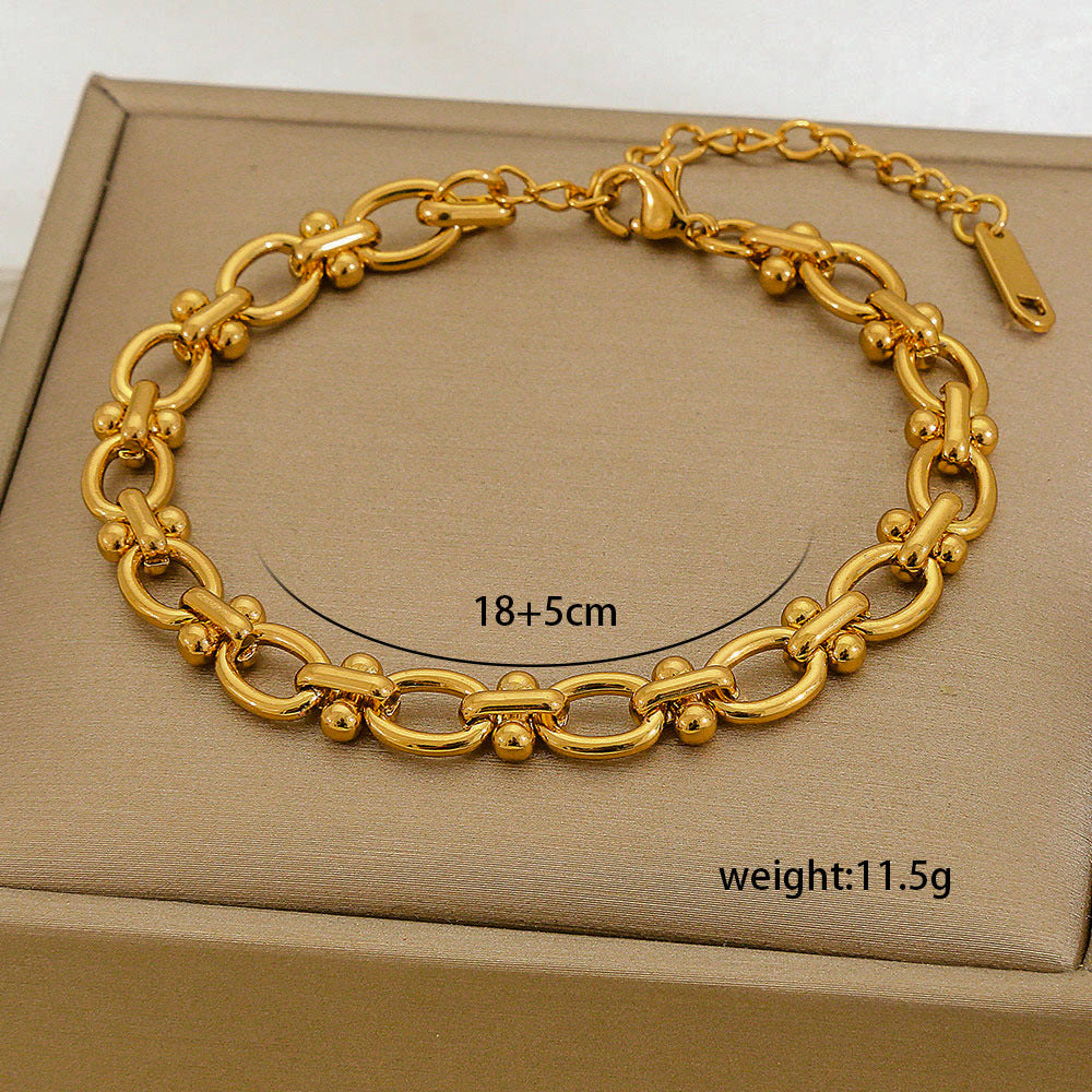 Set di bracciali multistrato minimalisti in acciaio inossidabile con placcatura sottovuoto, da indossare tutti i giorni