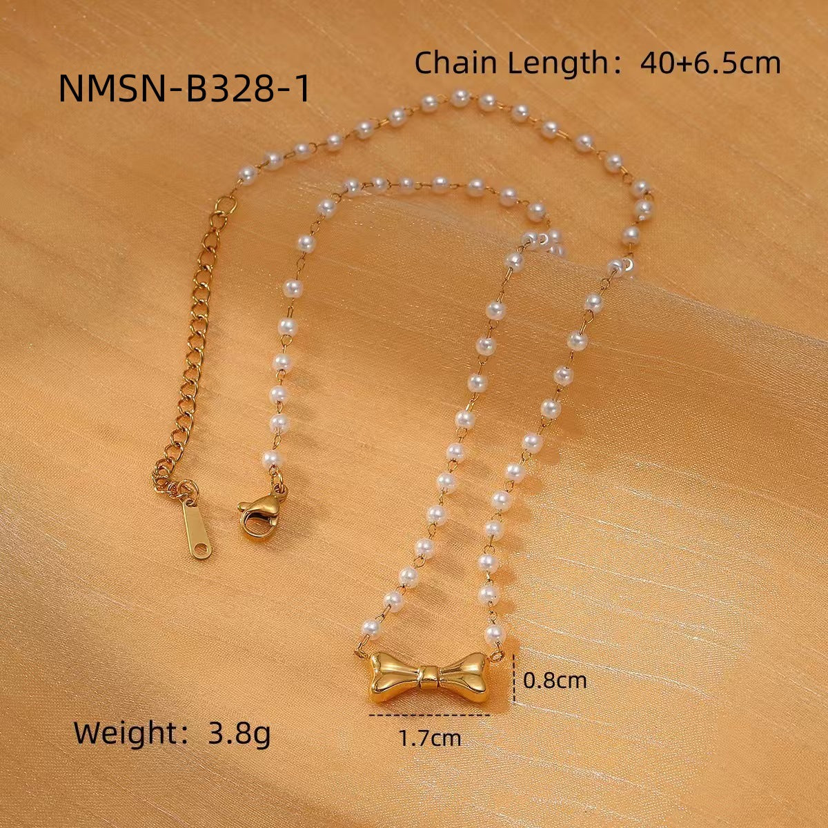 Minimalist Bow-Shaped Titanium Steel Necklace for Women with Plated Finish and Stainless Steel Pendant