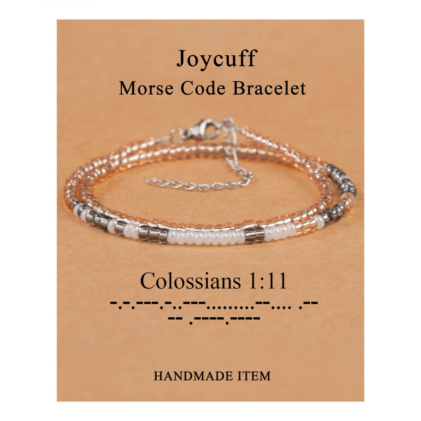 Minimalist Morse Code Letter Beaded Bracelet for Women