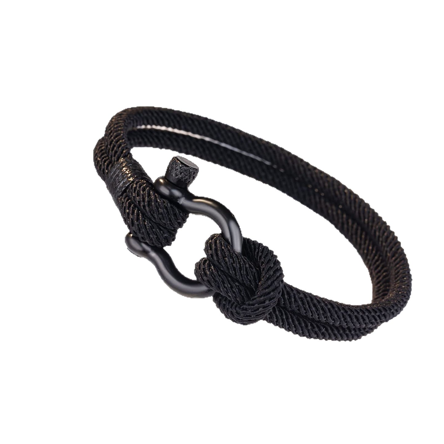 Hand-woven Geometric Milan Cord Bracelet with Alloy Horseshoe Clasp Unisex Business Casual Fashion Jewelry