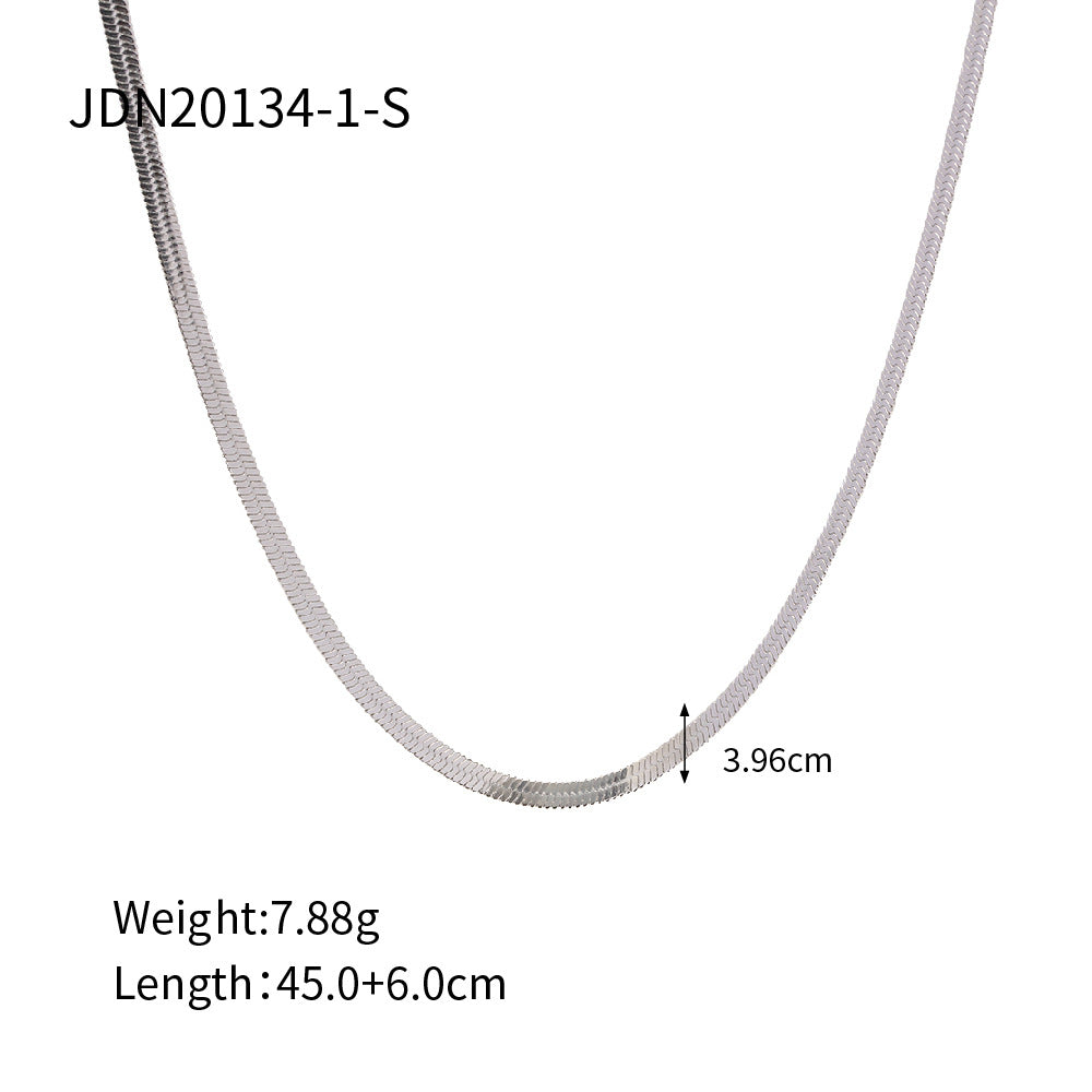 Collar de cadena de serpiente de acero inoxidable geométrico para mujer con colgante de acero de titanio y acabado chapado