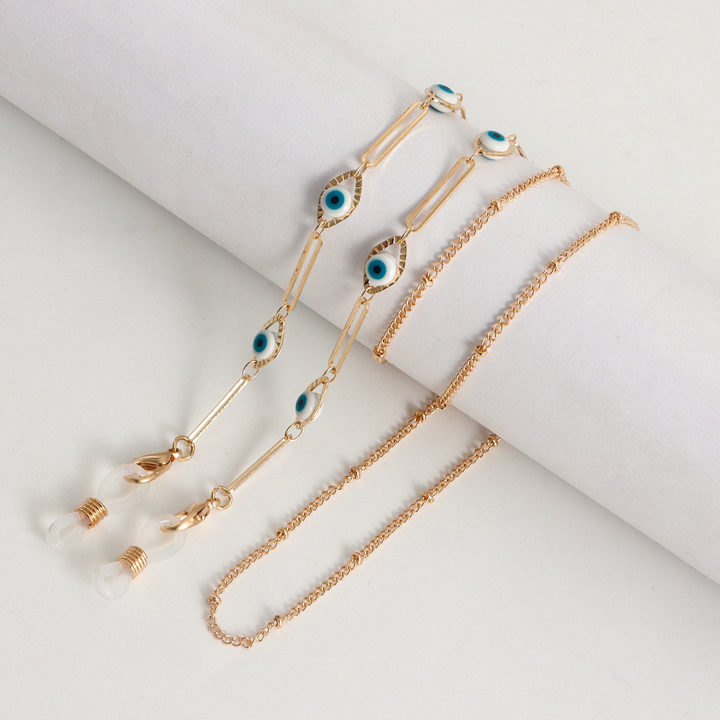Fashion Colorful Evil Eye Handmade Metal Glasses Chain for Women