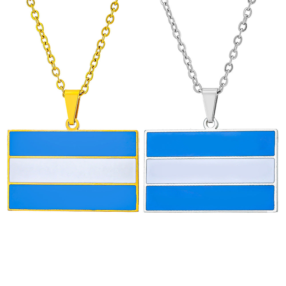Collar con colgante de acero inoxidable geométrico étnico con acabado chapado al vacío para uso unisex